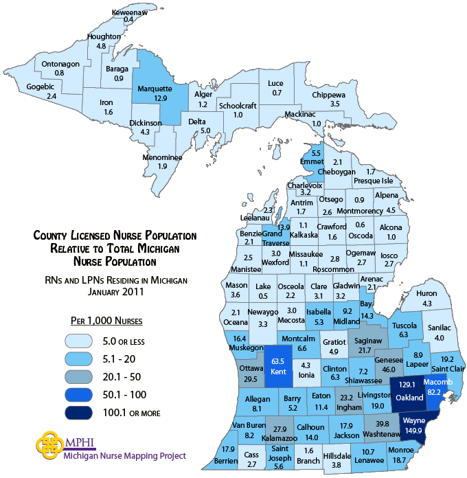 nurse population map